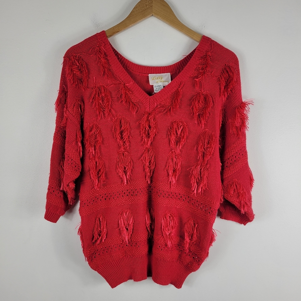 Vintage 80s Lilly of California Eyelash Sweater